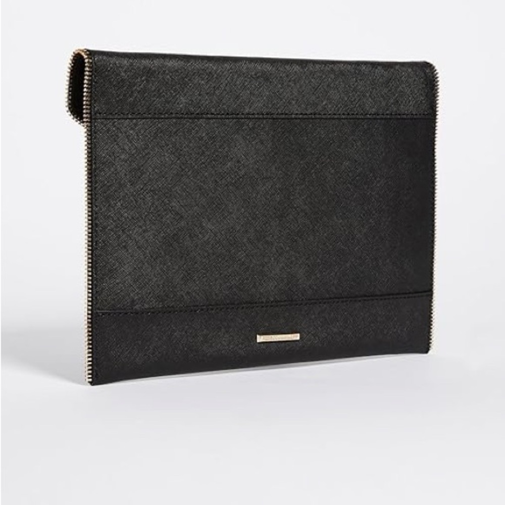Rebecca Minkoff Leo Bag - Black leather zipper clutch